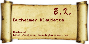 Bucheimer Klaudetta névjegykártya